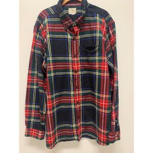 LL Bean Mens Scotch Plaid Flannel‎ Shirt Traditional Fit  XL